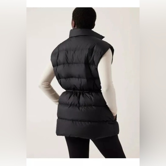ATHLETA Oversized Cascade Down Puffer Drawcord Vest  Black Size L Large $229 - Picture 3 of 3